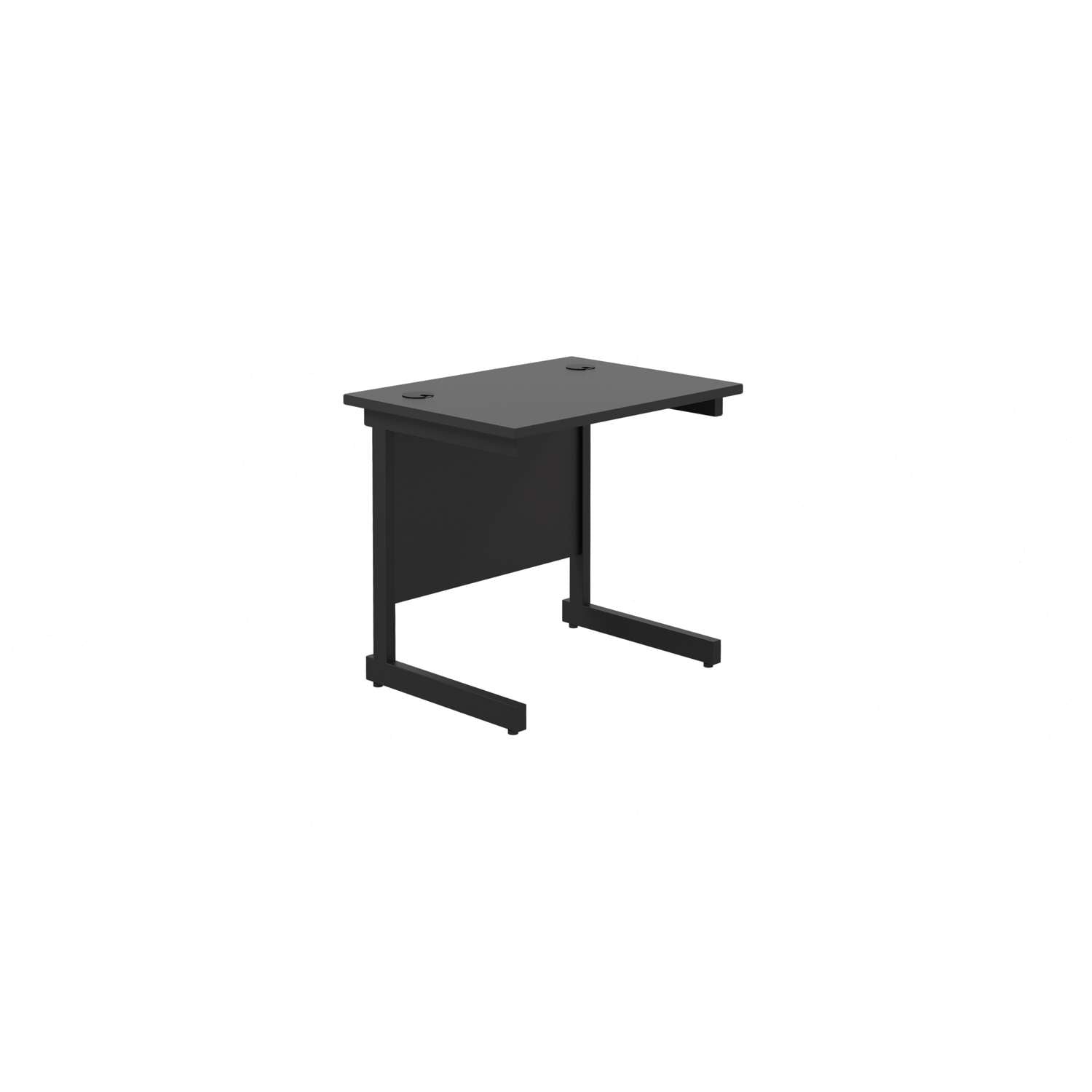 Single Upright Rectangular Desk: 600mm Deep (FSC) | 800 X 600 | Black/Black