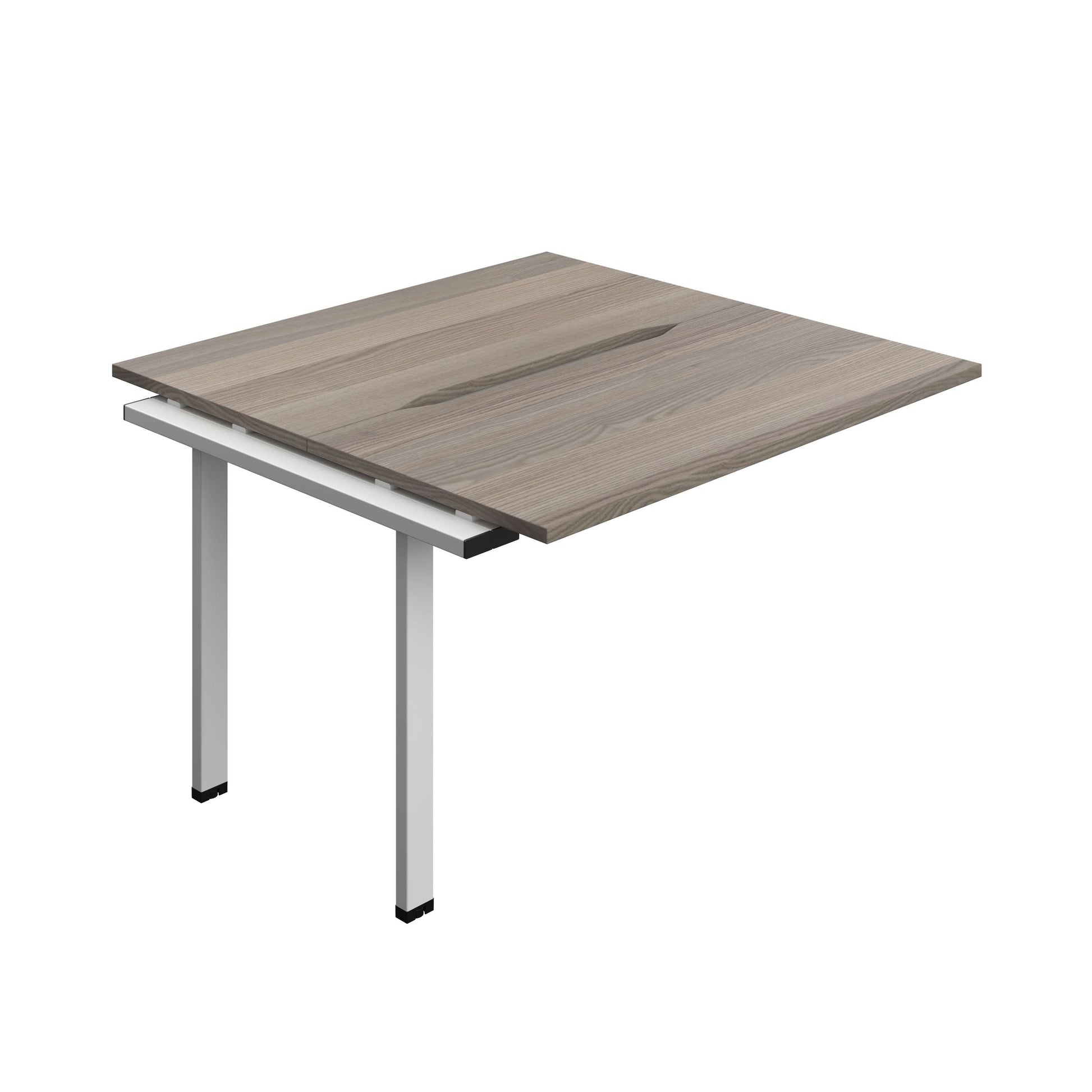 Synergy Bench Extension with Cut Out: 2 Person (FSC) : 1200 | 700 | Grey Oak/Silver