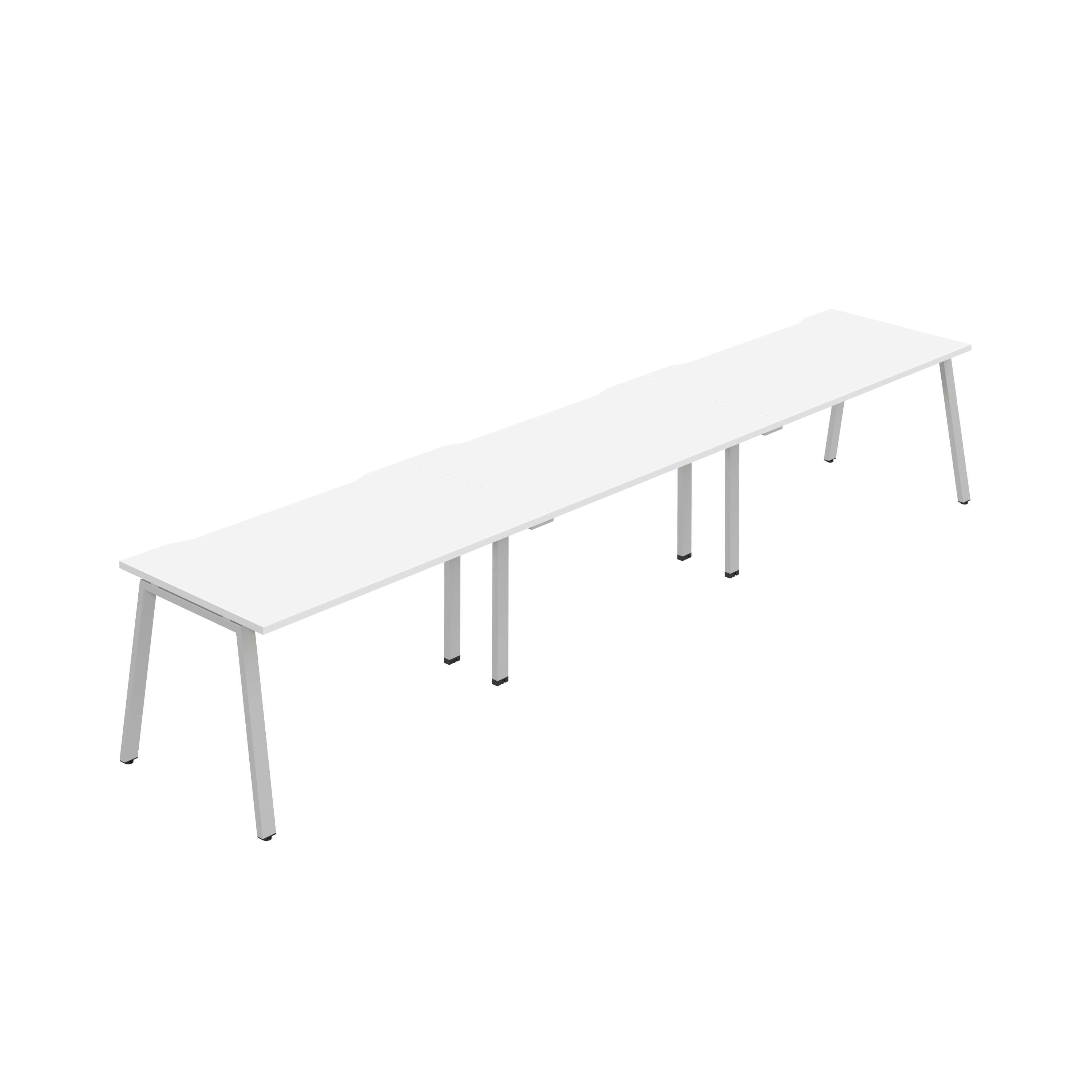 Synergy 3SP Bench Desk|1200X800mm|A-Frame|White/Silver