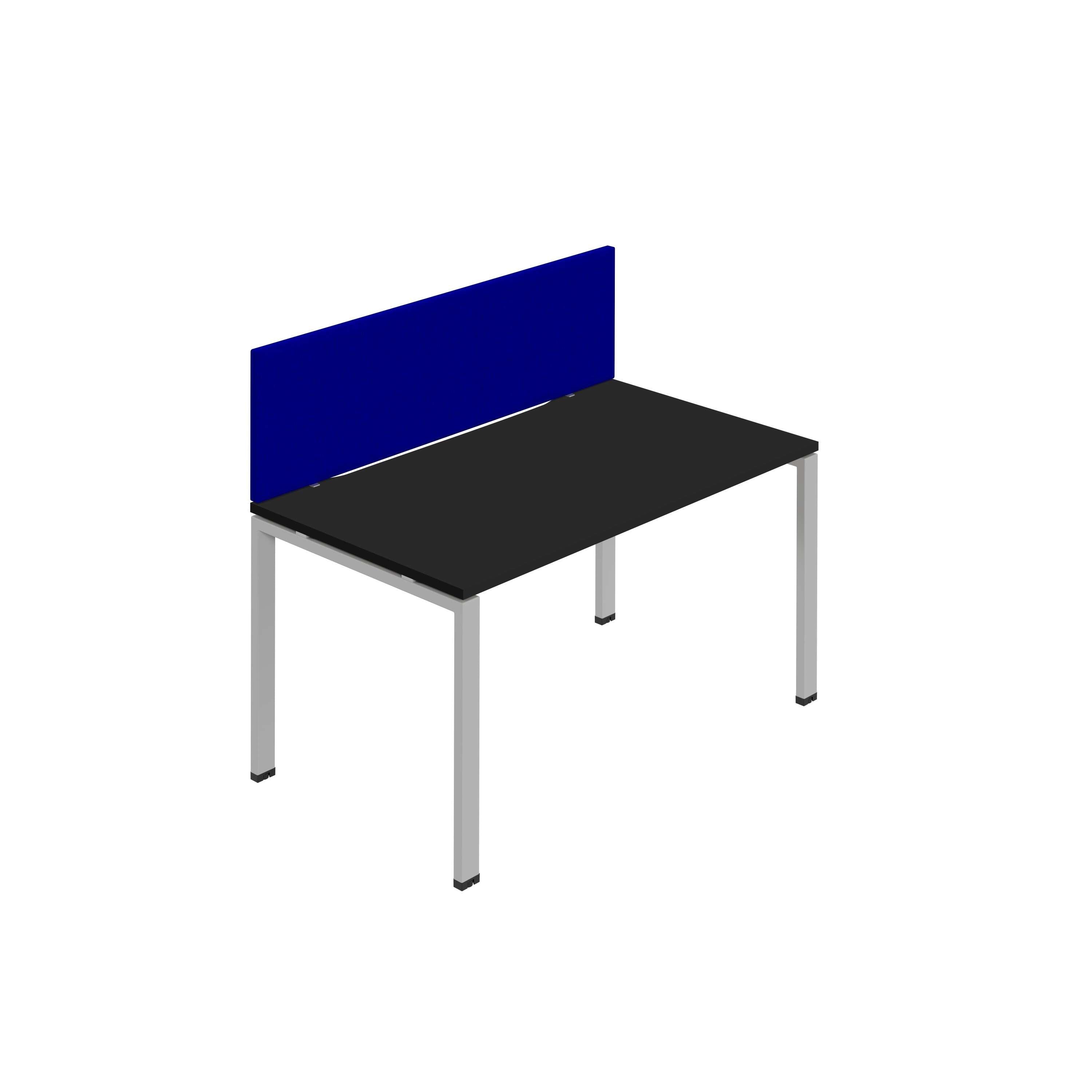 Synergy 1SP Bench Desk|1200X800mm|GoalPost|Black/Silver|Royal Blue Screen
