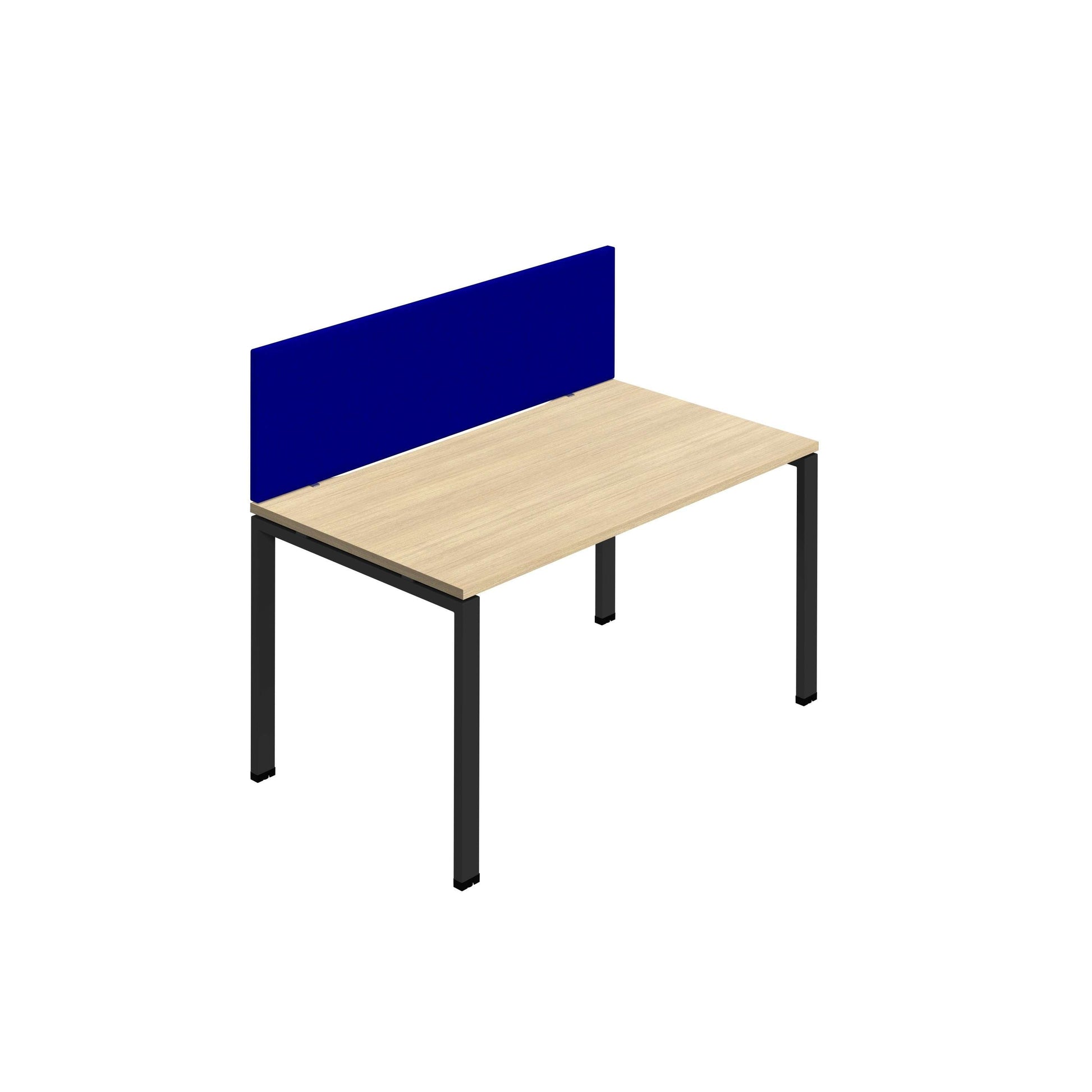 Synergy 1SP Bench Desk|1200X800mm|GoalPost|Nova Oak/Black|Royal Blue Screen