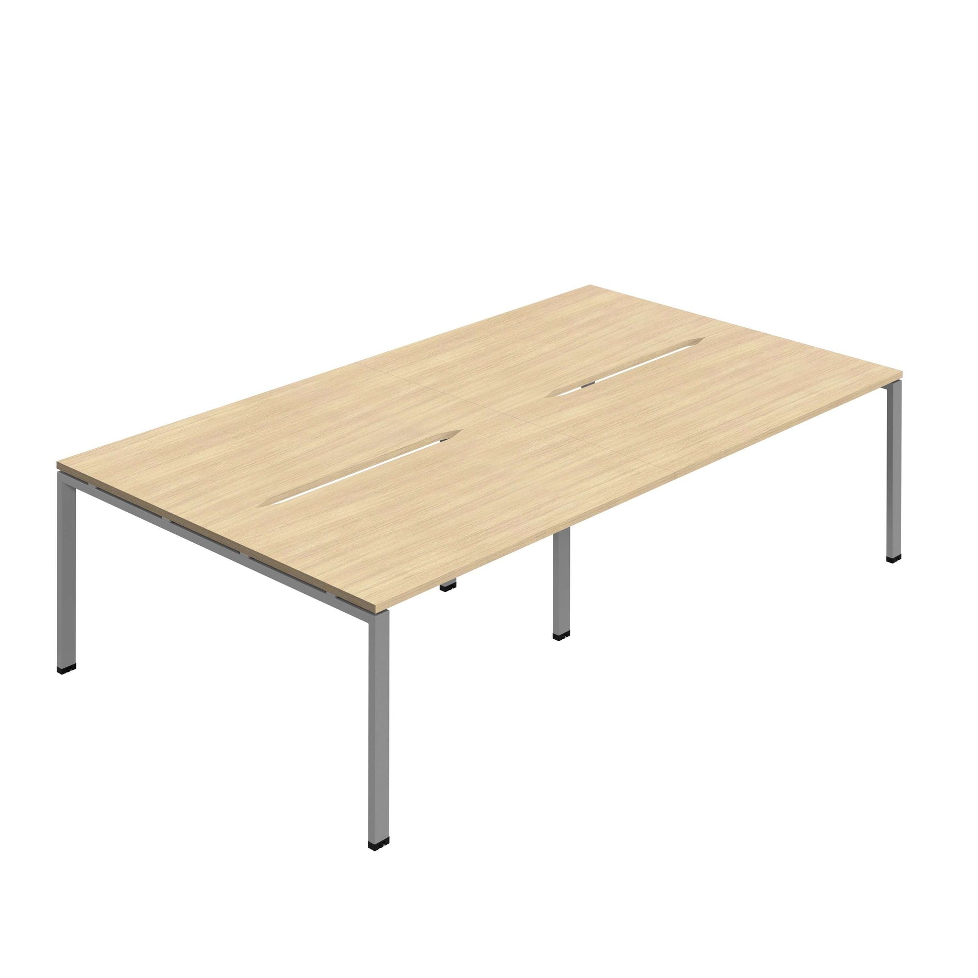 Synergy 4P Bench Desk|1200X800mm|GoalPost|Nova Oak/Silver