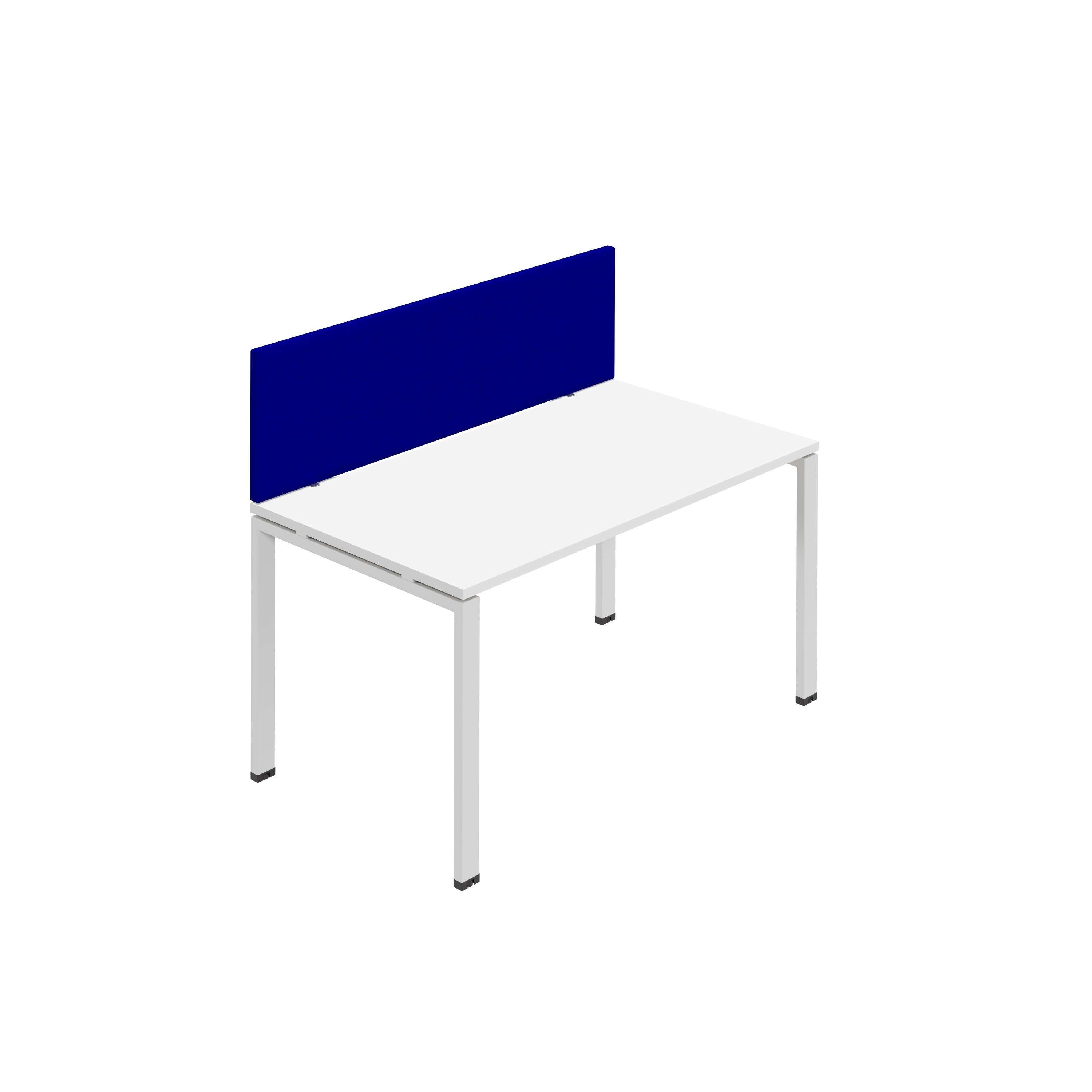 Synergy 1SP Bench Desk|1200X800mm|GoalPost|White/White|Royal Blue Screen