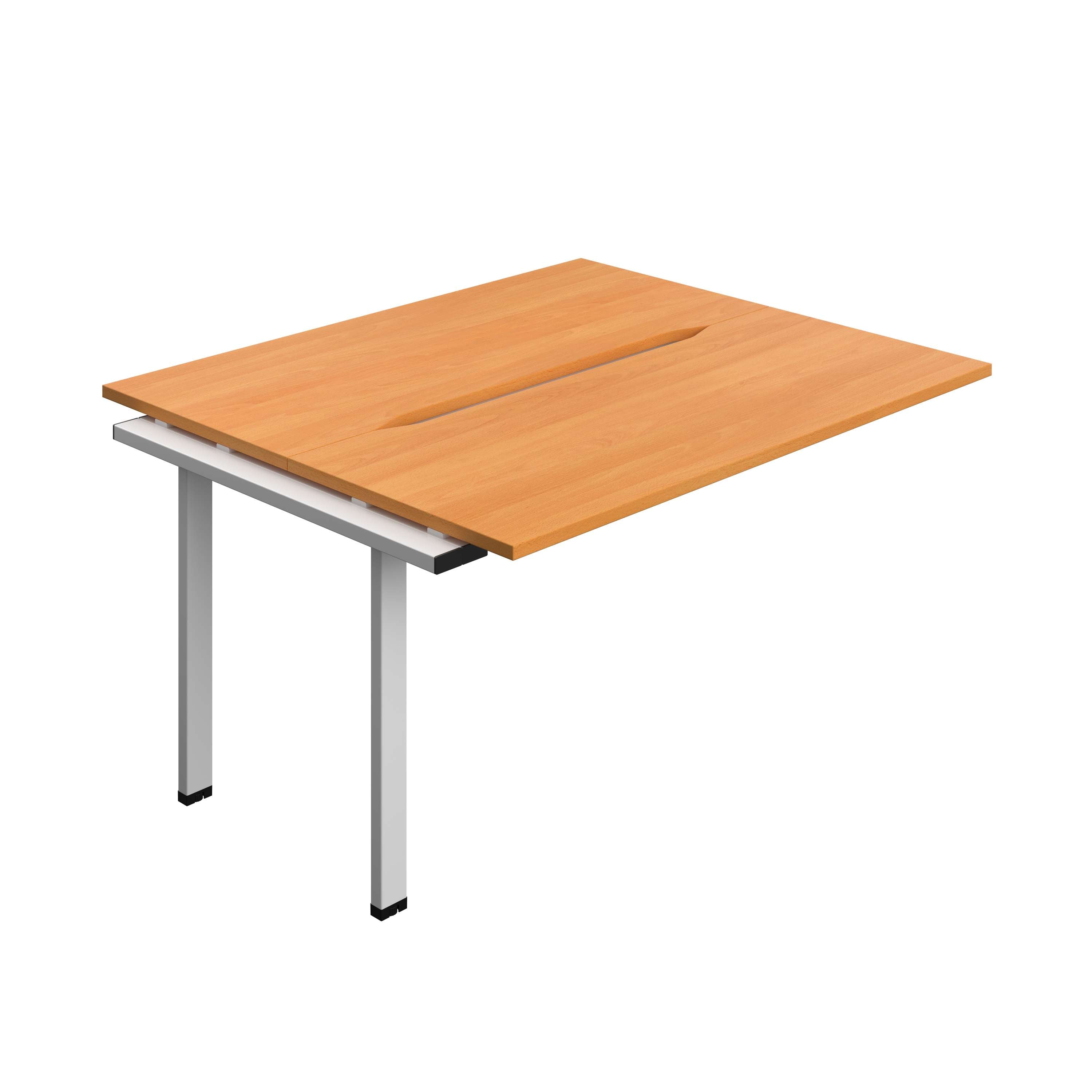 Synergy Bench Extension with Cut Out: 2 Person (FSC) : 1400 | 700 | Beech/Silver