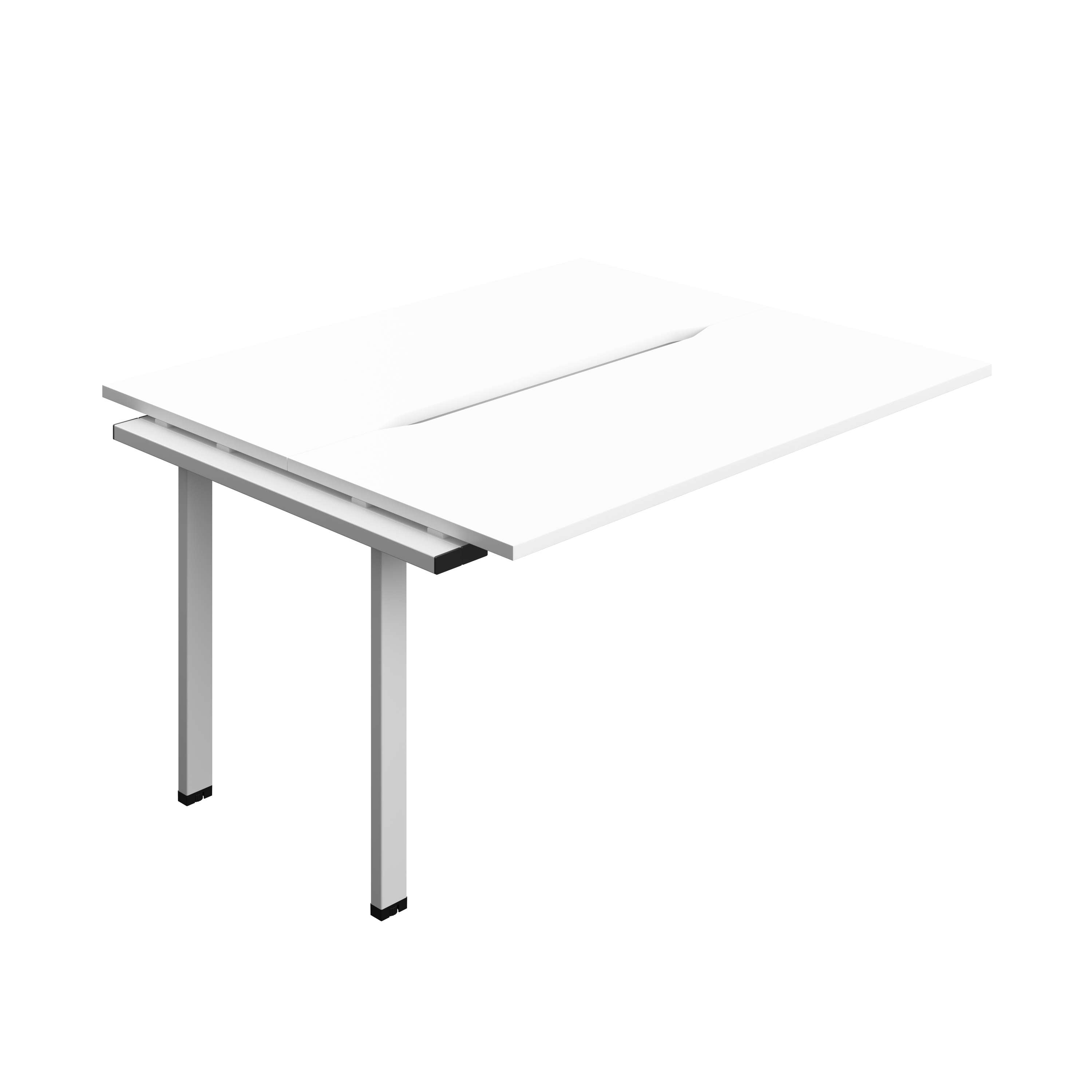 Synergy Bench Extension with Cut Out: 2 Person (FSC) : 1400 | 700 | White/Silver