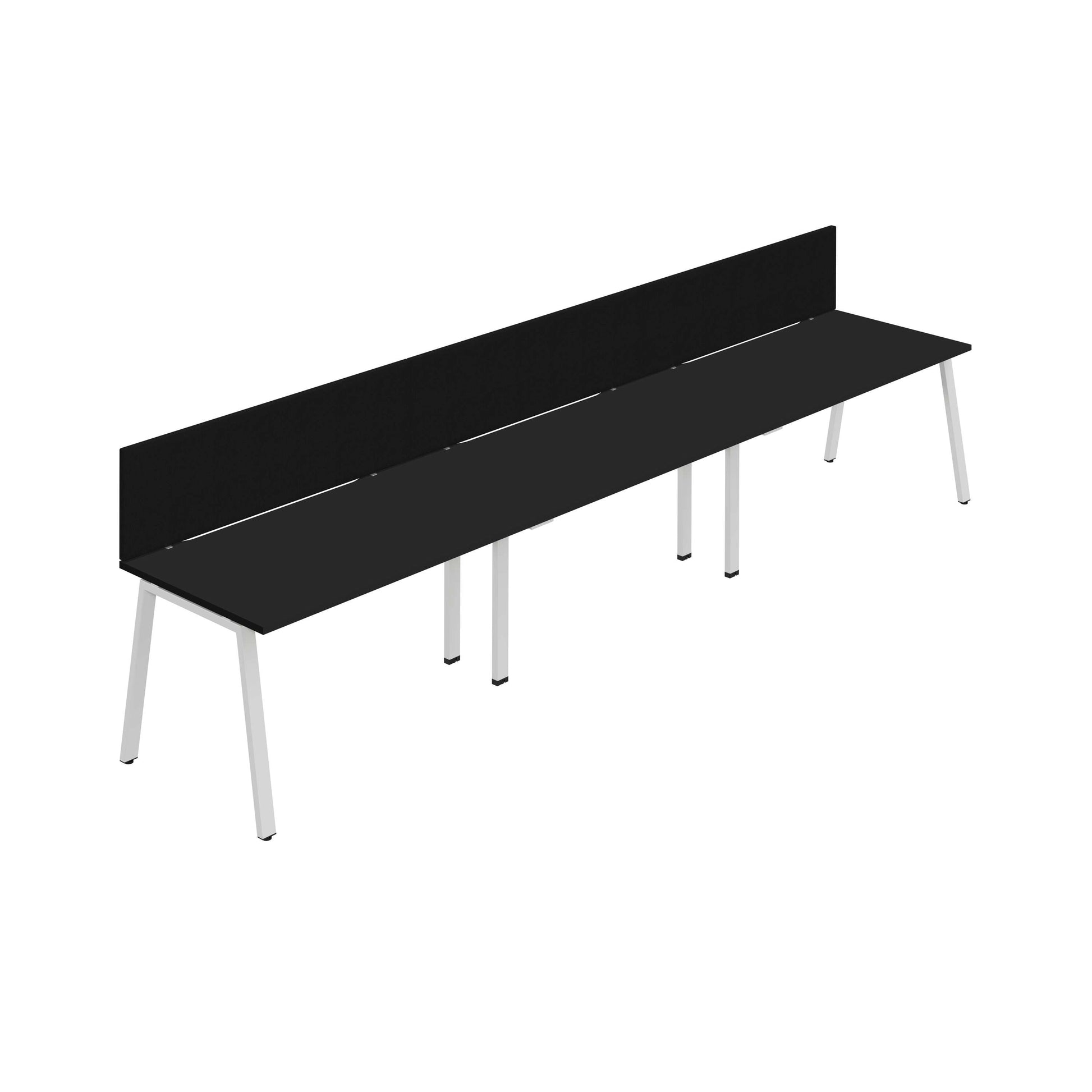 Synergy 3SP Bench Desk|1400X800mm|A-Frame|Black/White|Black Screen