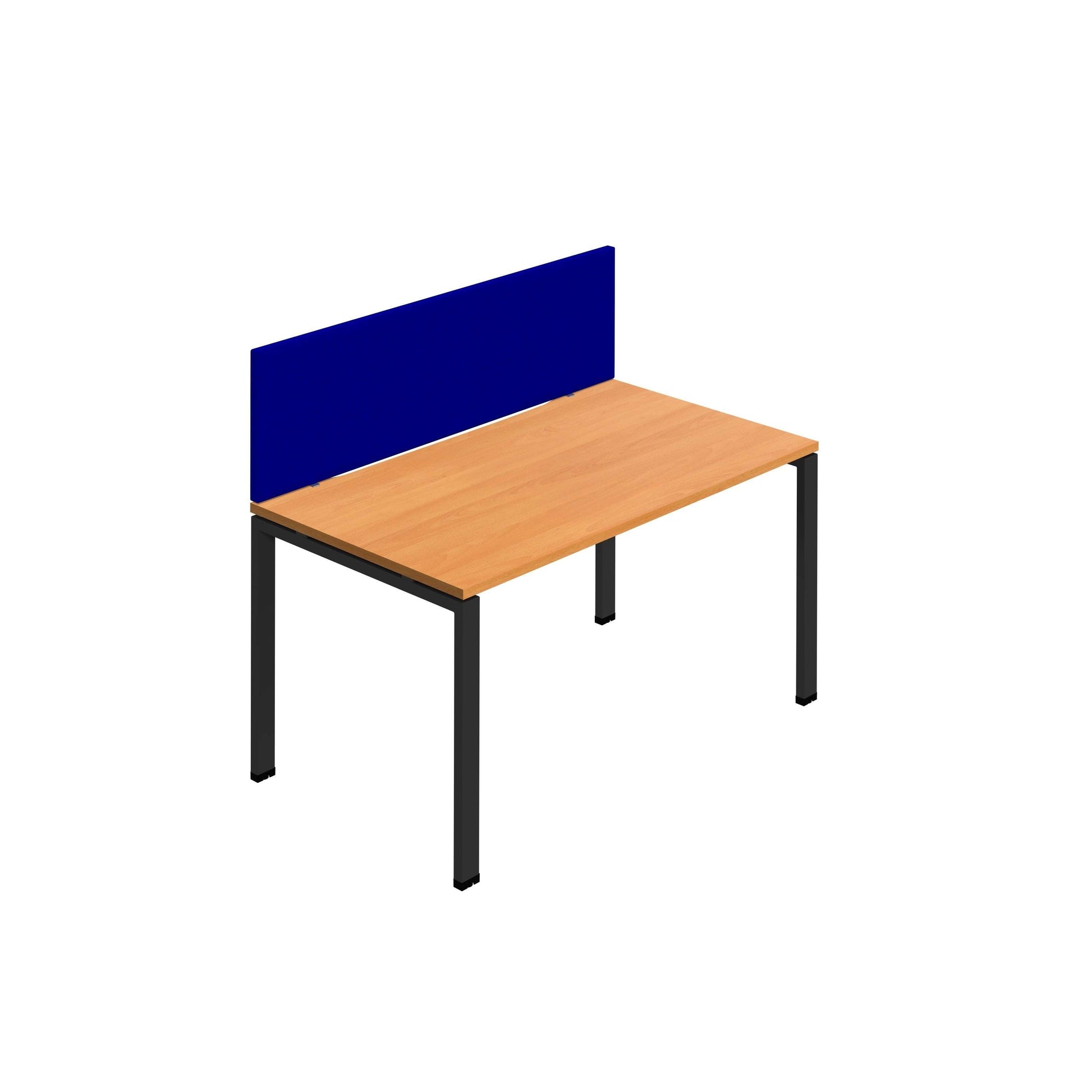 Synergy 1SP Bench Desk|1400X800mm|GoalPost|Beech/Black|Royal Blue Screen