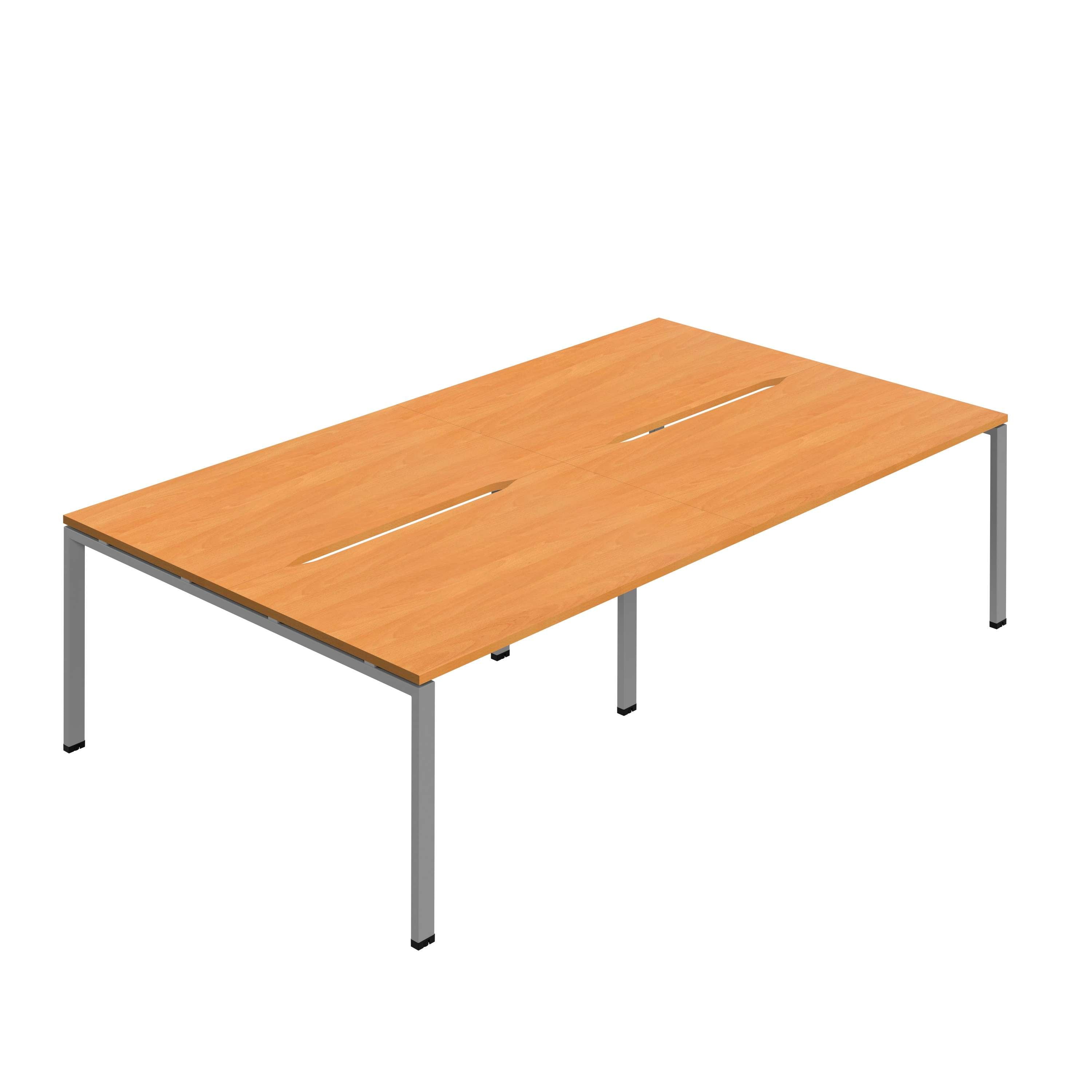 Synergy 4P Bench Desk|1400X800mm|GoalPost|Beech/Silver