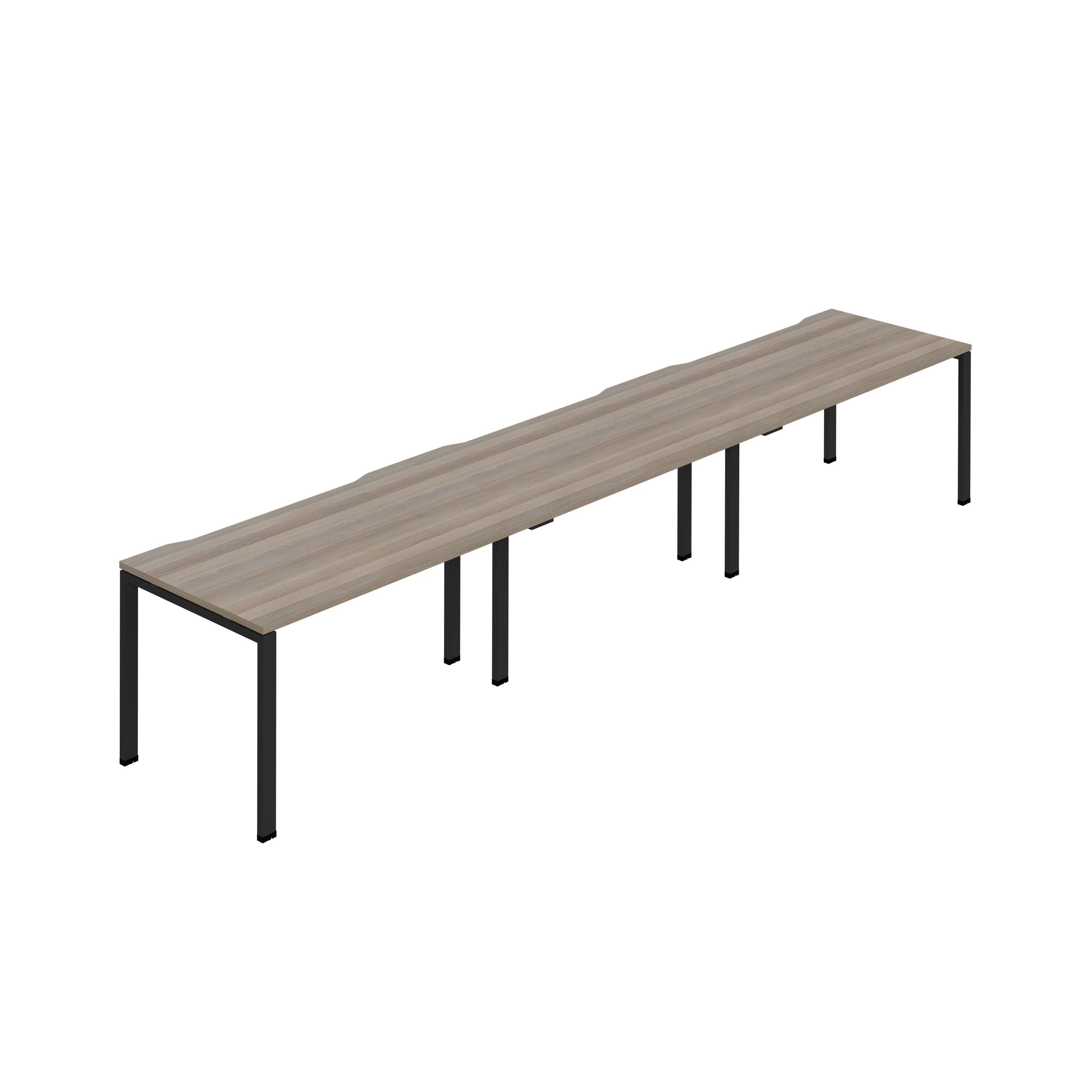 Synergy 3SP Bench Desk|1400X800mm|GoalPost|Grey Oak/Black