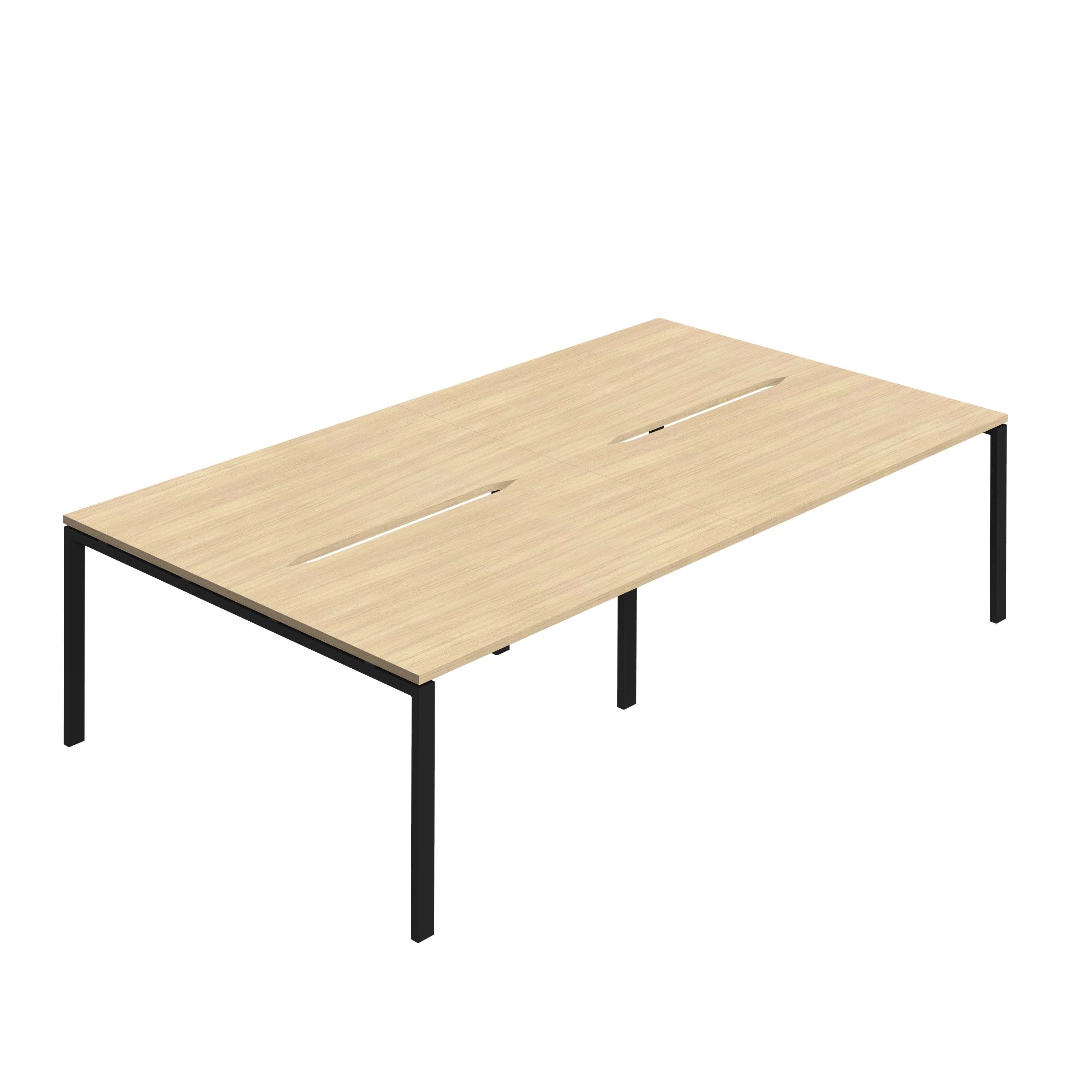 Synergy 4P Bench Desk|1400X800mm|GoalPost|Nova Oak/Black