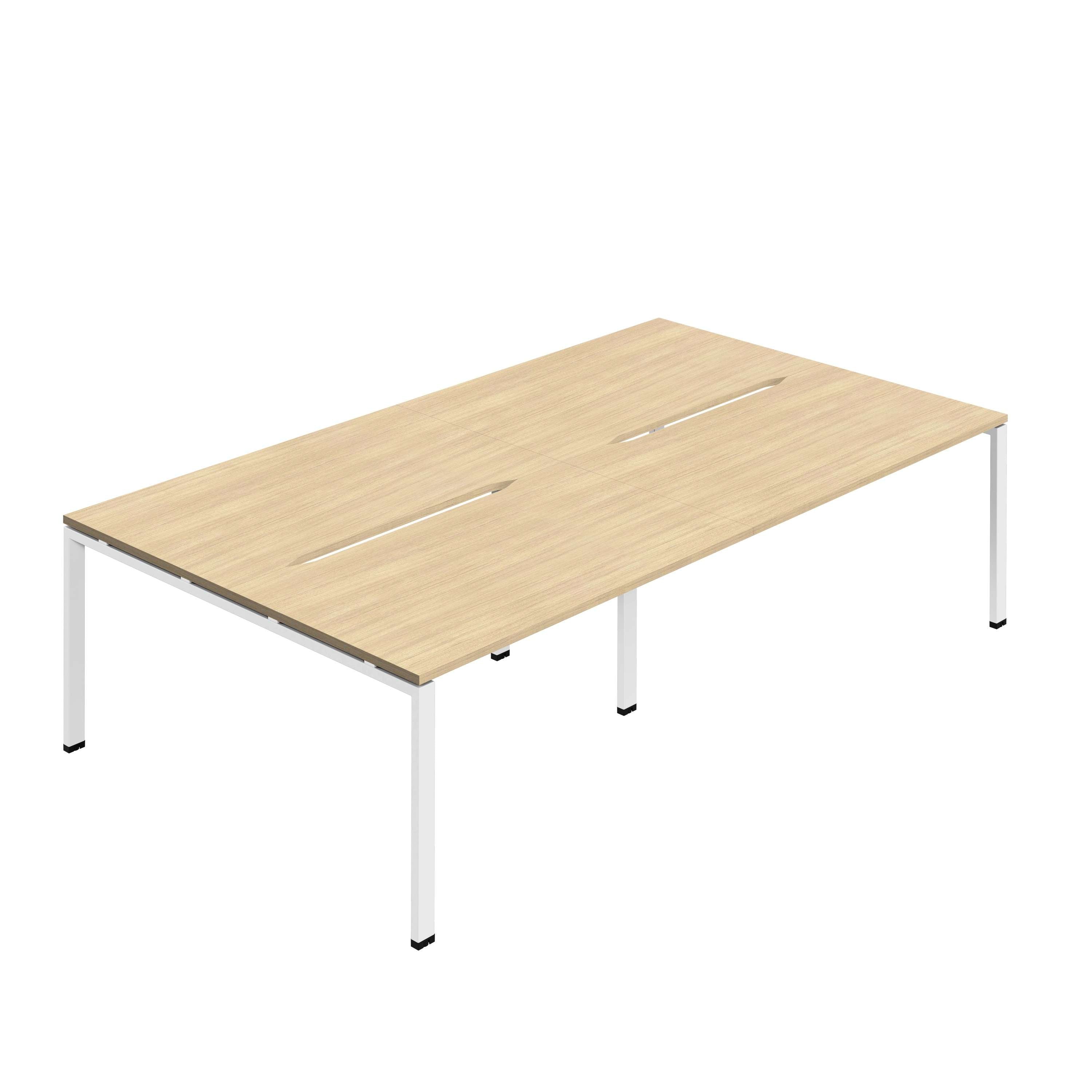 Synergy 4P Bench Desk|1400X800mm|GoalPost|Nova Oak/White