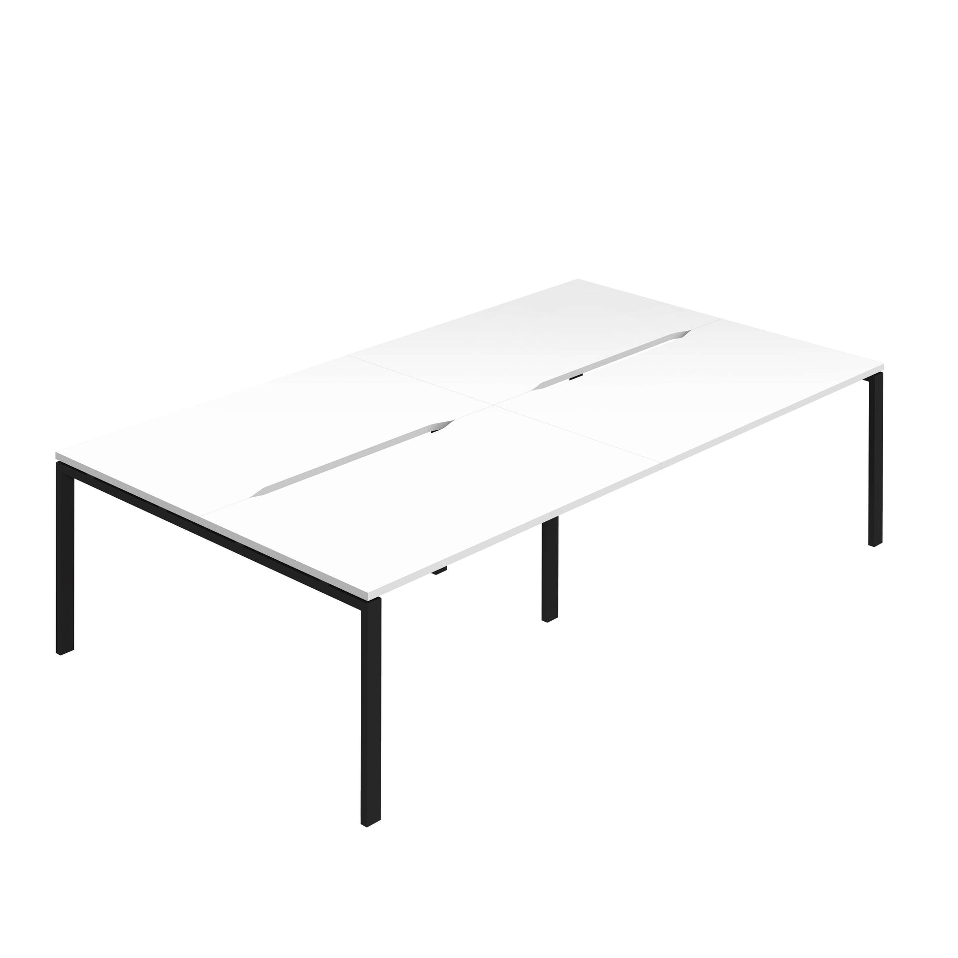 Synergy 4P Bench Desk|1400X800mm|GoalPost|White/Black