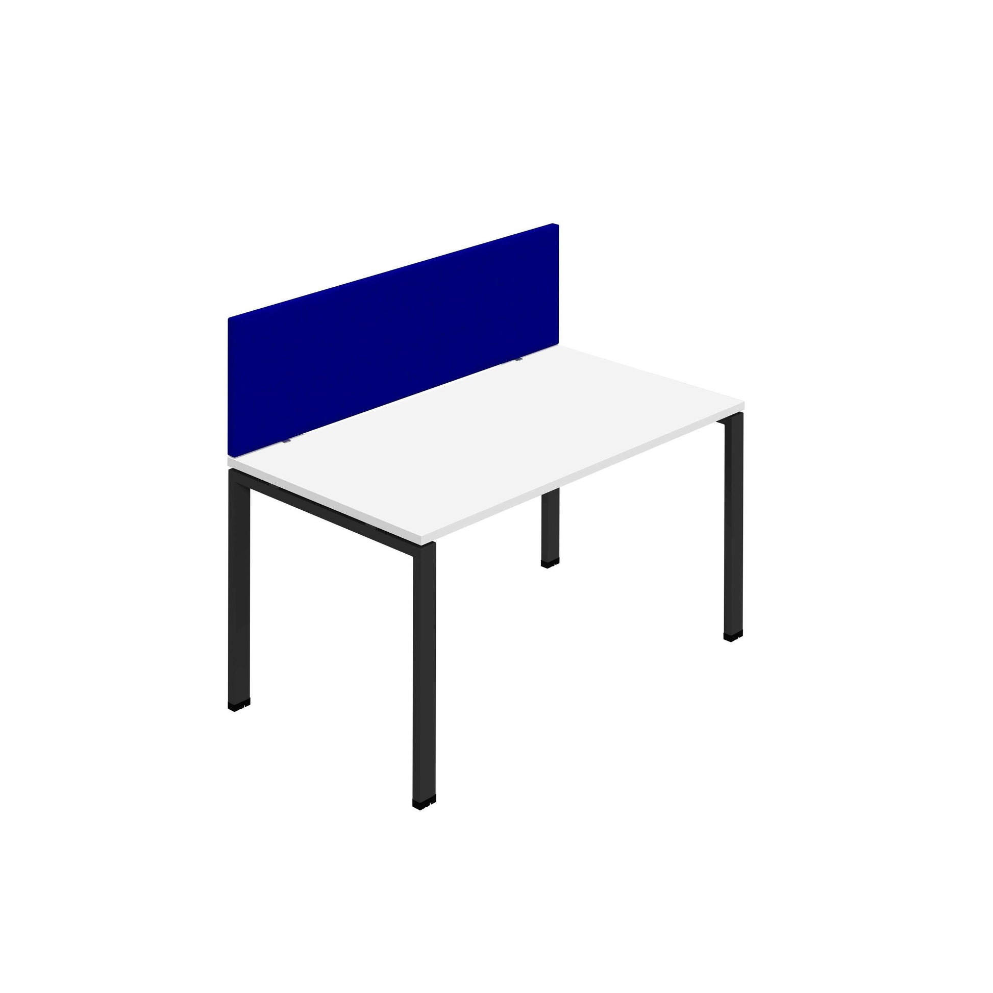 Synergy 1SP Bench Desk|1400X800mm|GoalPost|White/Black|Royal Blue Screen