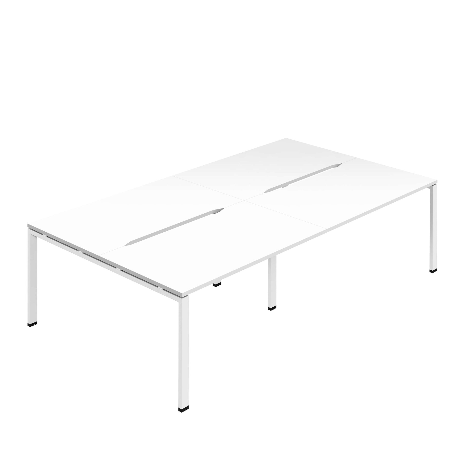Synergy 4P Bench Desk|1400X800mm|GoalPost|White/White