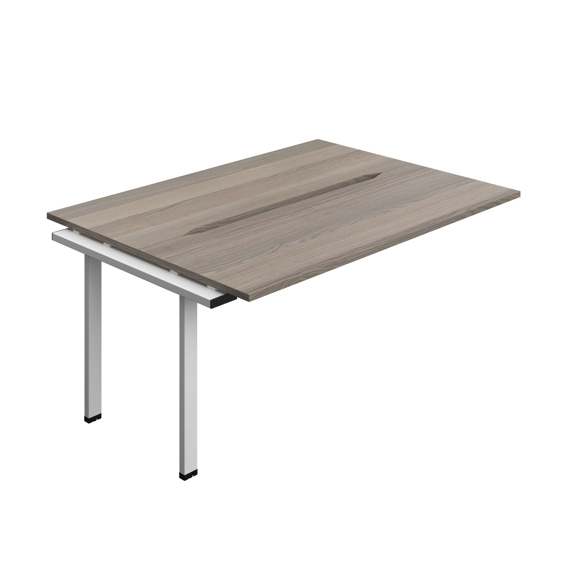 Synergy Bench Extension with Cut Out: 2 Person (FSC) : 1600 | 700 | Grey Oak/Silver