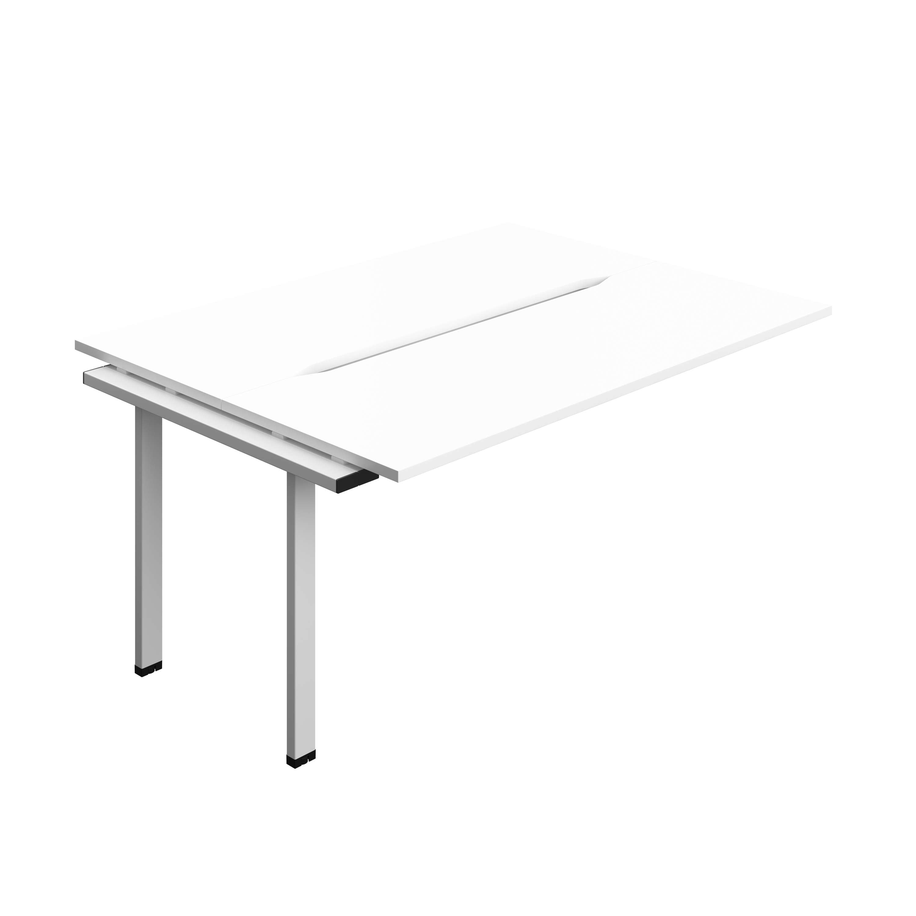 Synergy Bench Extension with Cut Out: 2 Person (FSC) : 1600 | 700 | White/Silver