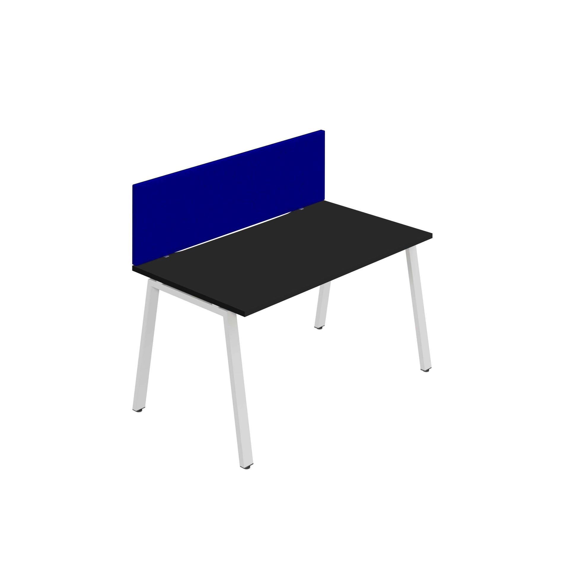 Synergy 1SP Bench Desk|1600X800mm|A-Frame|Black/White|Royal Blue Screen