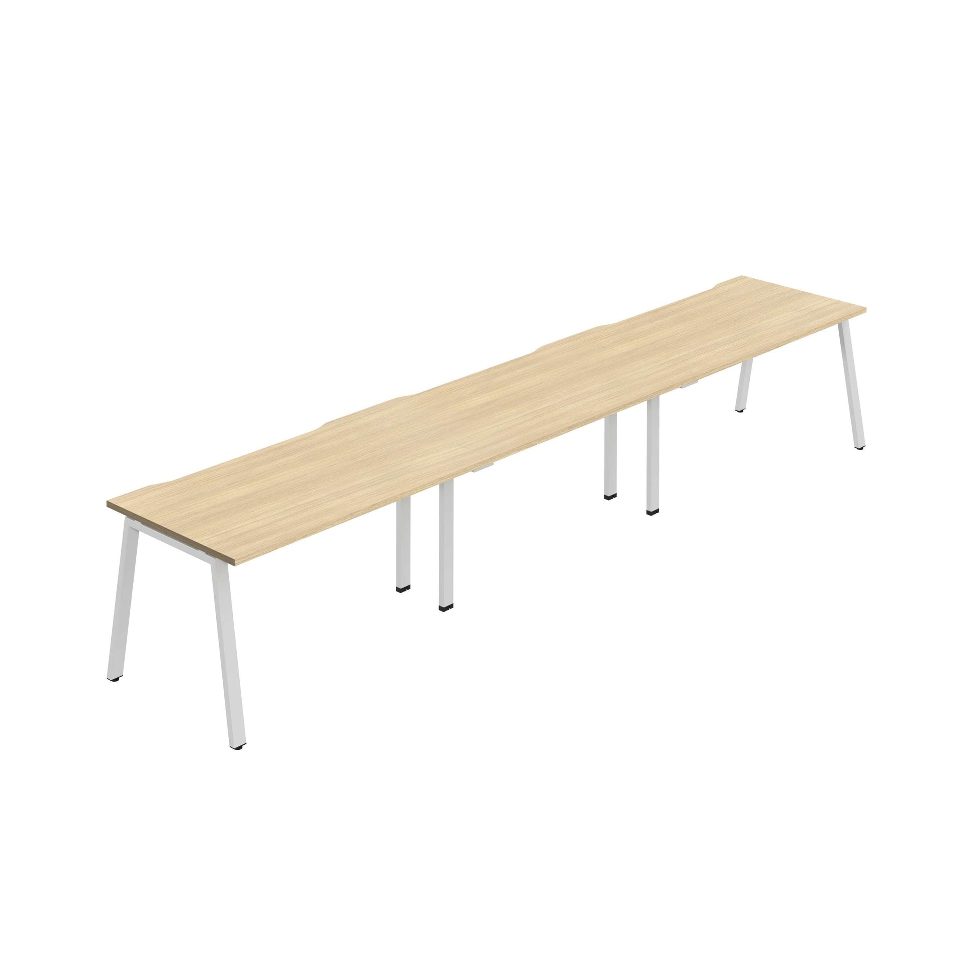 Synergy 3SP Bench Desk|1400X800mm|A-Frame|Nova Oak/White