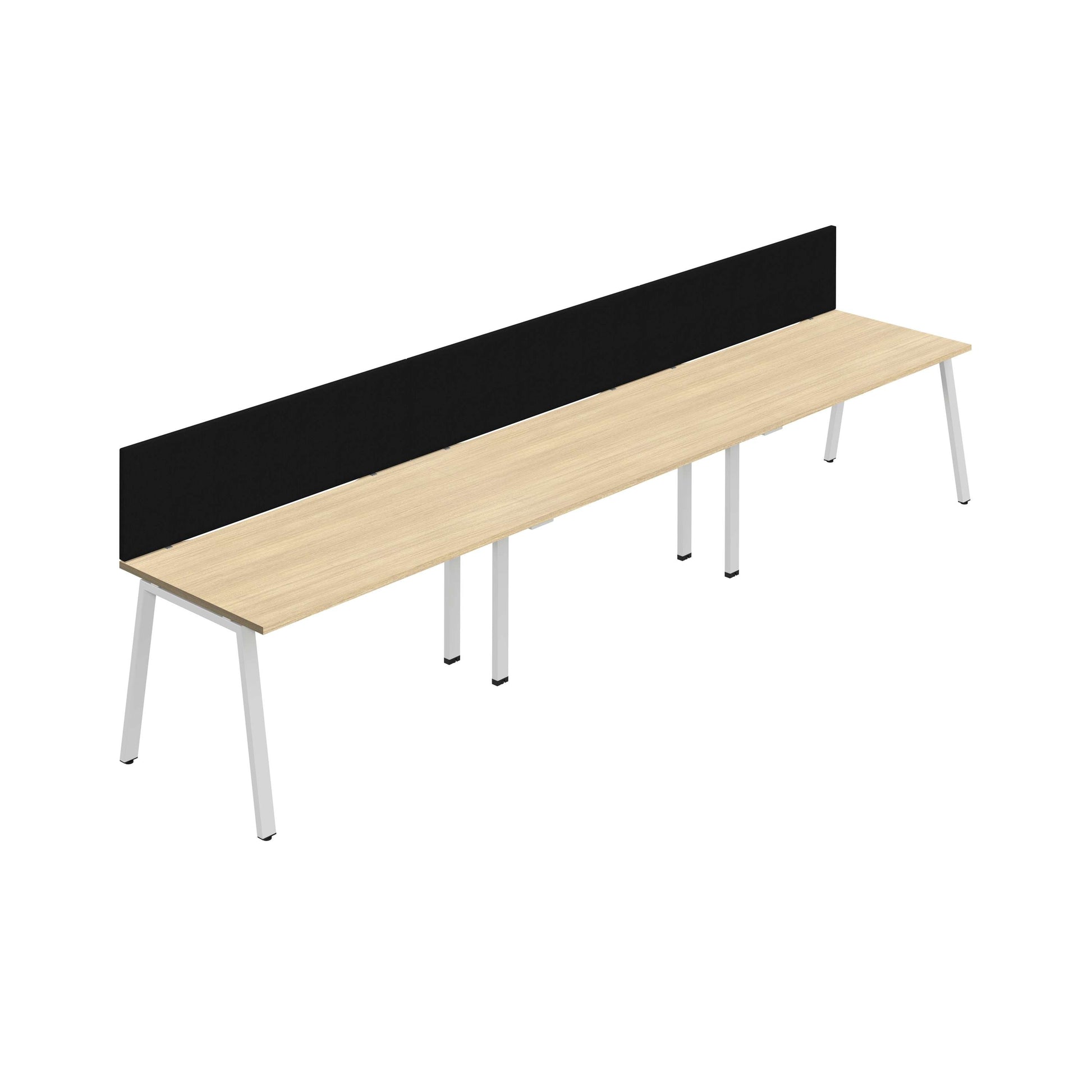 Synergy 3SP Bench Desk|1600X800mm|A-Frame|Nova Oak/White|Black Screen