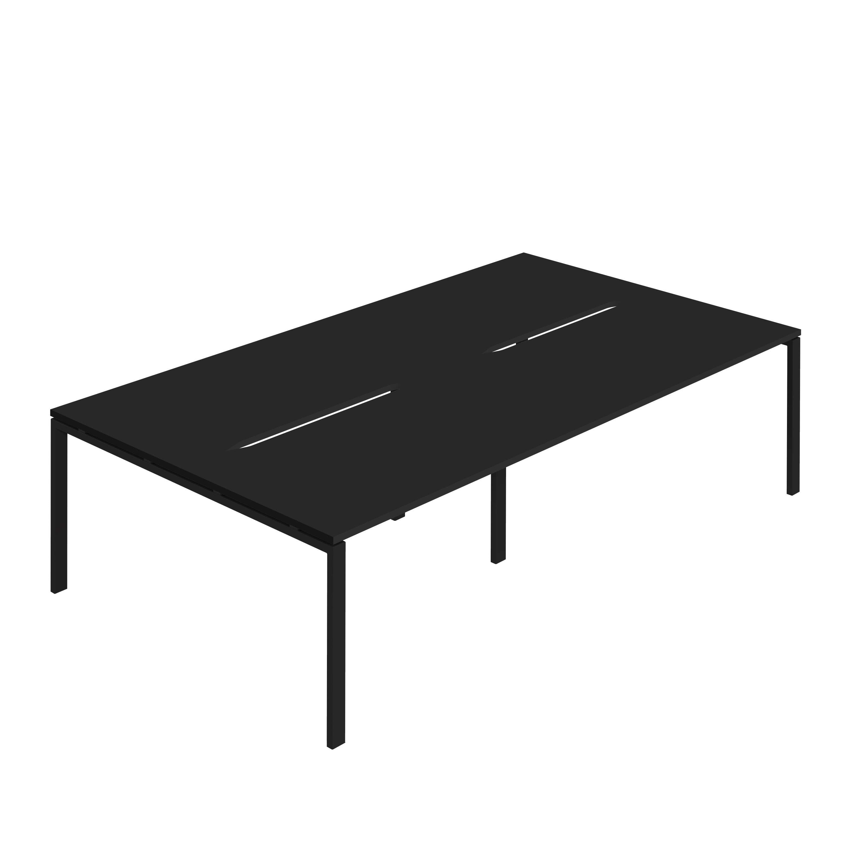 Synergy 4P Bench Desk|1600X800mm|GoalPost|Black/Black