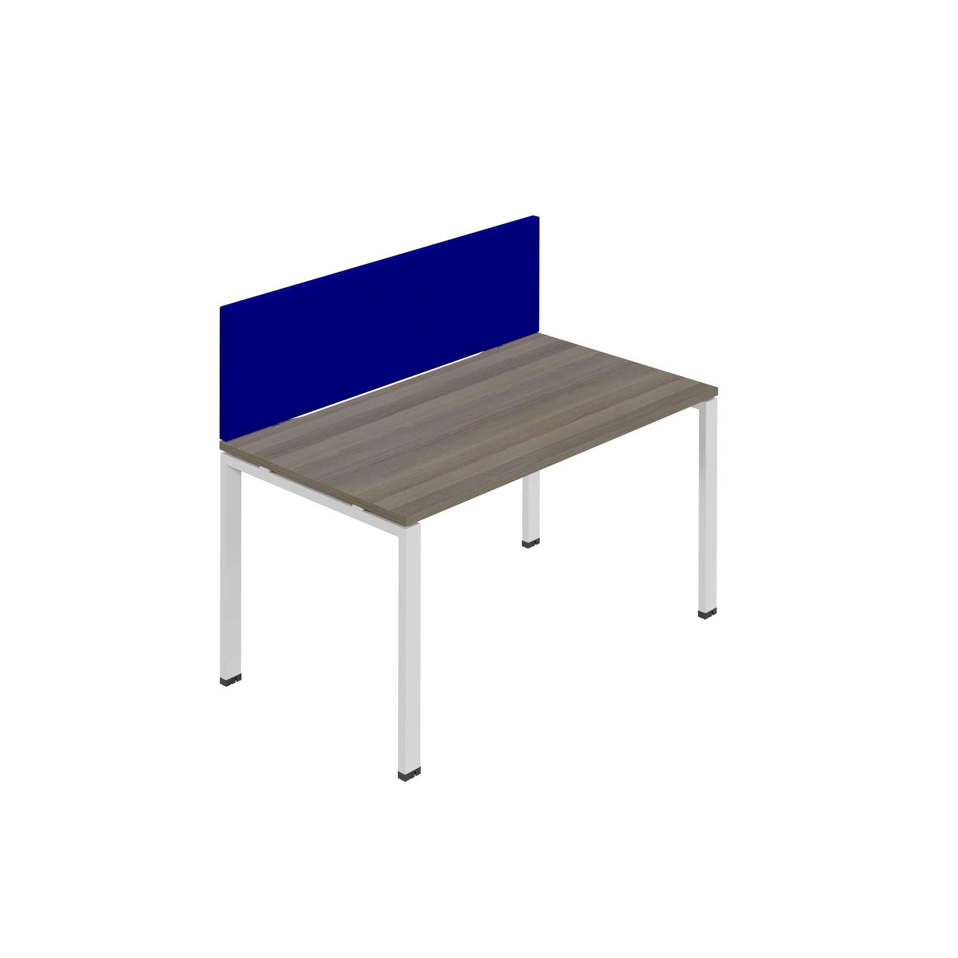 Synergy 1SP Bench Desk|1600X800mm|GoalPost|Grey Oak/White|Royal Blue Screen