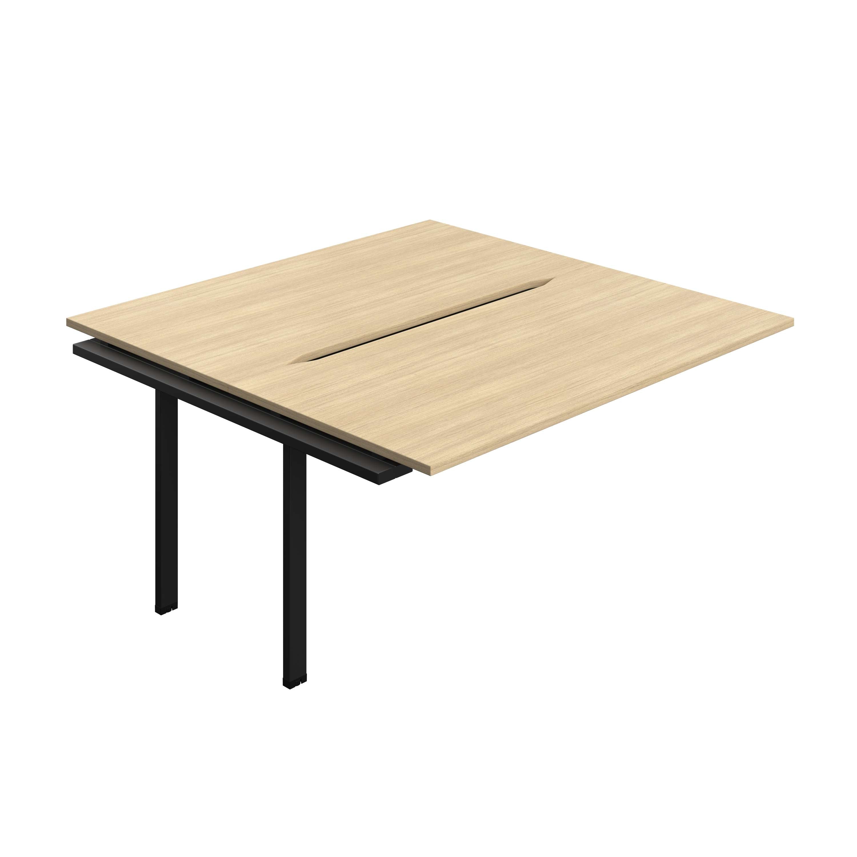 Synergy Bench Extension with Cut Out: 2 Person (FSC) : 1600 | 800 | Nova Oak/Black