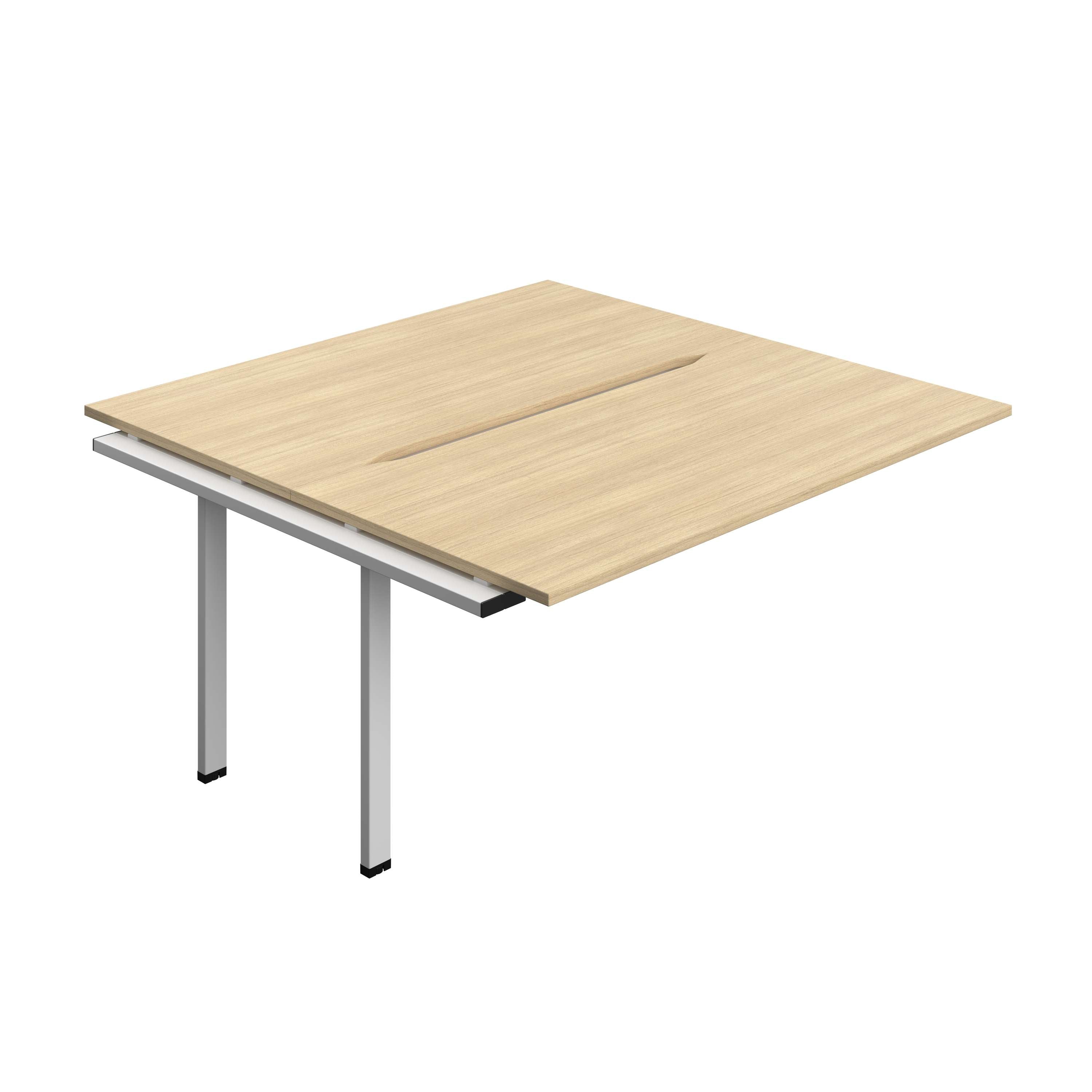 Synergy Bench Extension with Cut Out: 2 Person (FSC) : 1600 | 800 | Nova Oak/Silver