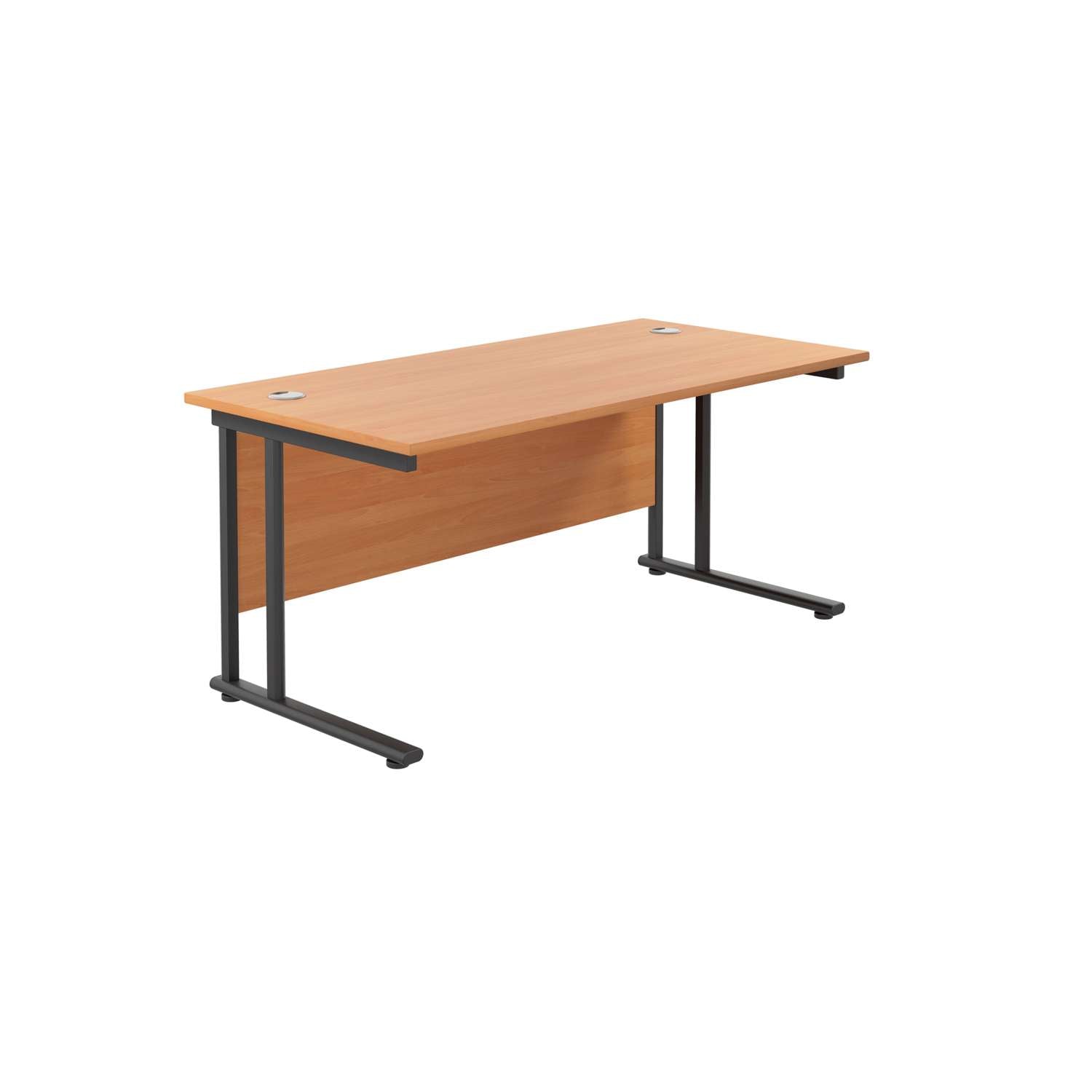 Twin Upright Rectangular Desk: 800mm Deep (FSC) | 1800X800 | Beech/Black