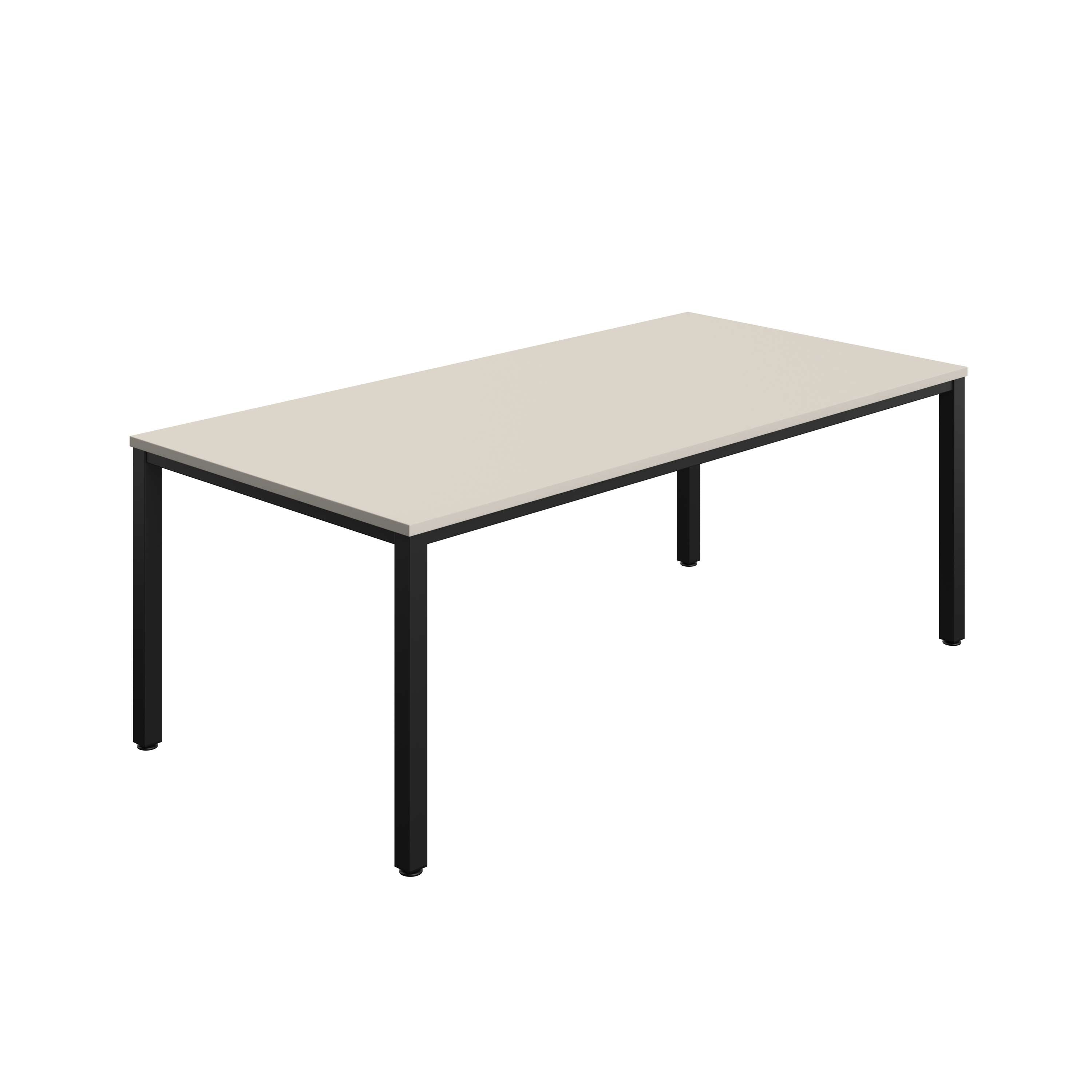 Fraction Infinity Rectangular Meeting Table (FSC) | 2000 X 1000 | Grey Nebraska Oak/Black