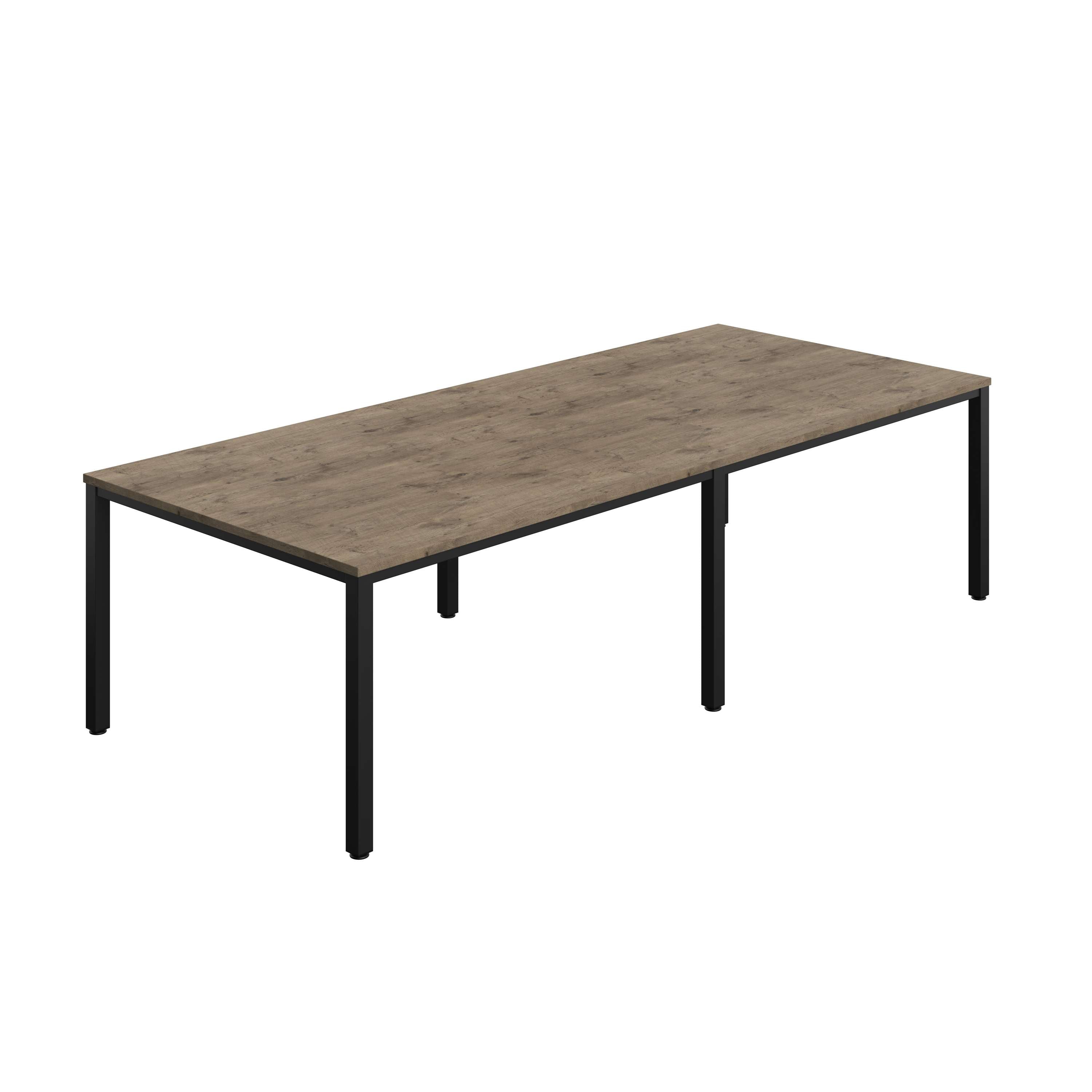 Fraction Infinity Rectangular Meeting Table (FSC) | 2800 X 1200 | Grey Nebraska Oak/Black