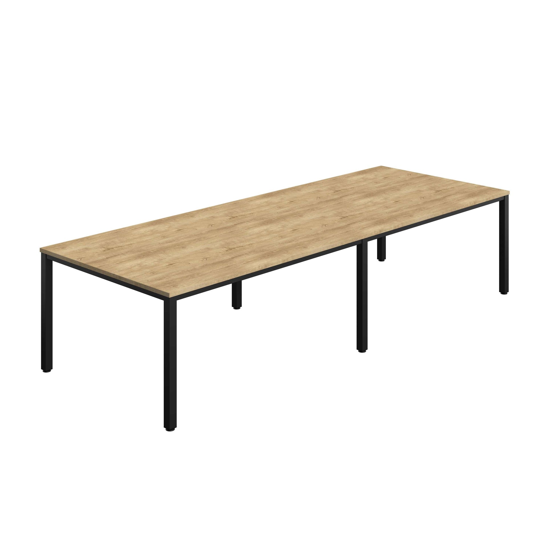 Fraction Infinity Rectangular Meeting Table (FSC) | 3200 X 1200 | Natural Nebraska Oak/Black