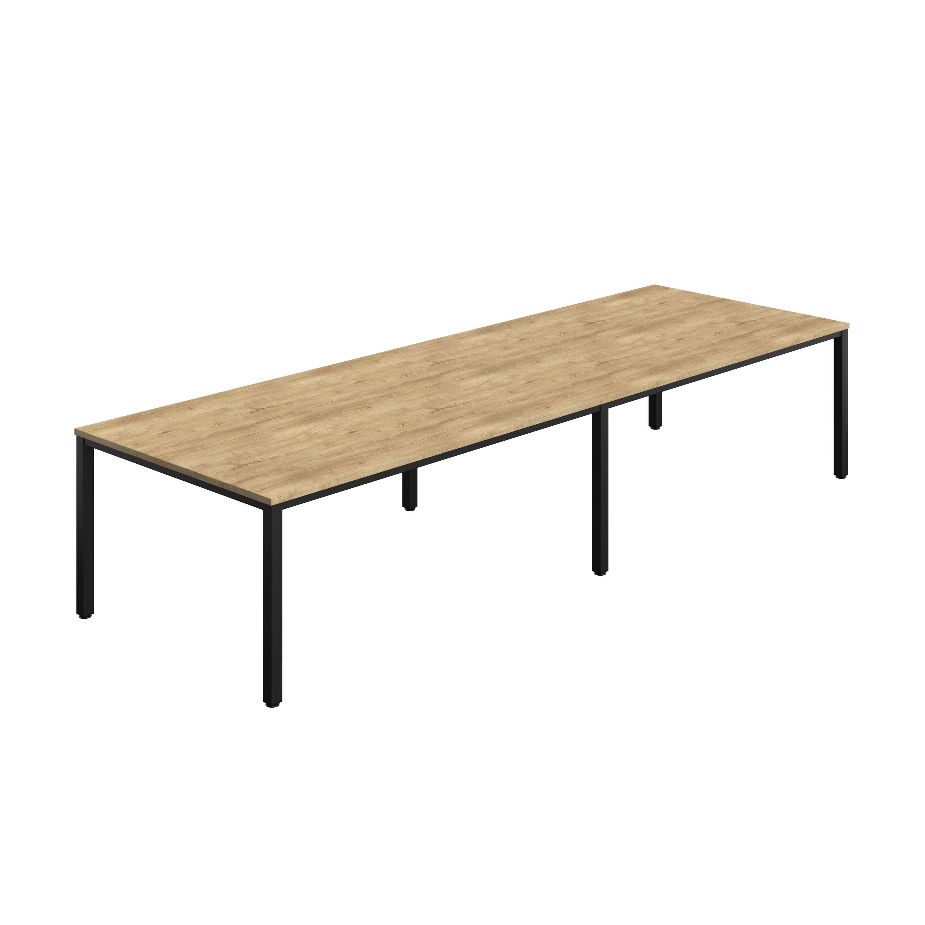 Fraction Infinity Rectangular Meeting Table (FSC) | 3600 X 1200 | Natural Nebraska Oak/Black