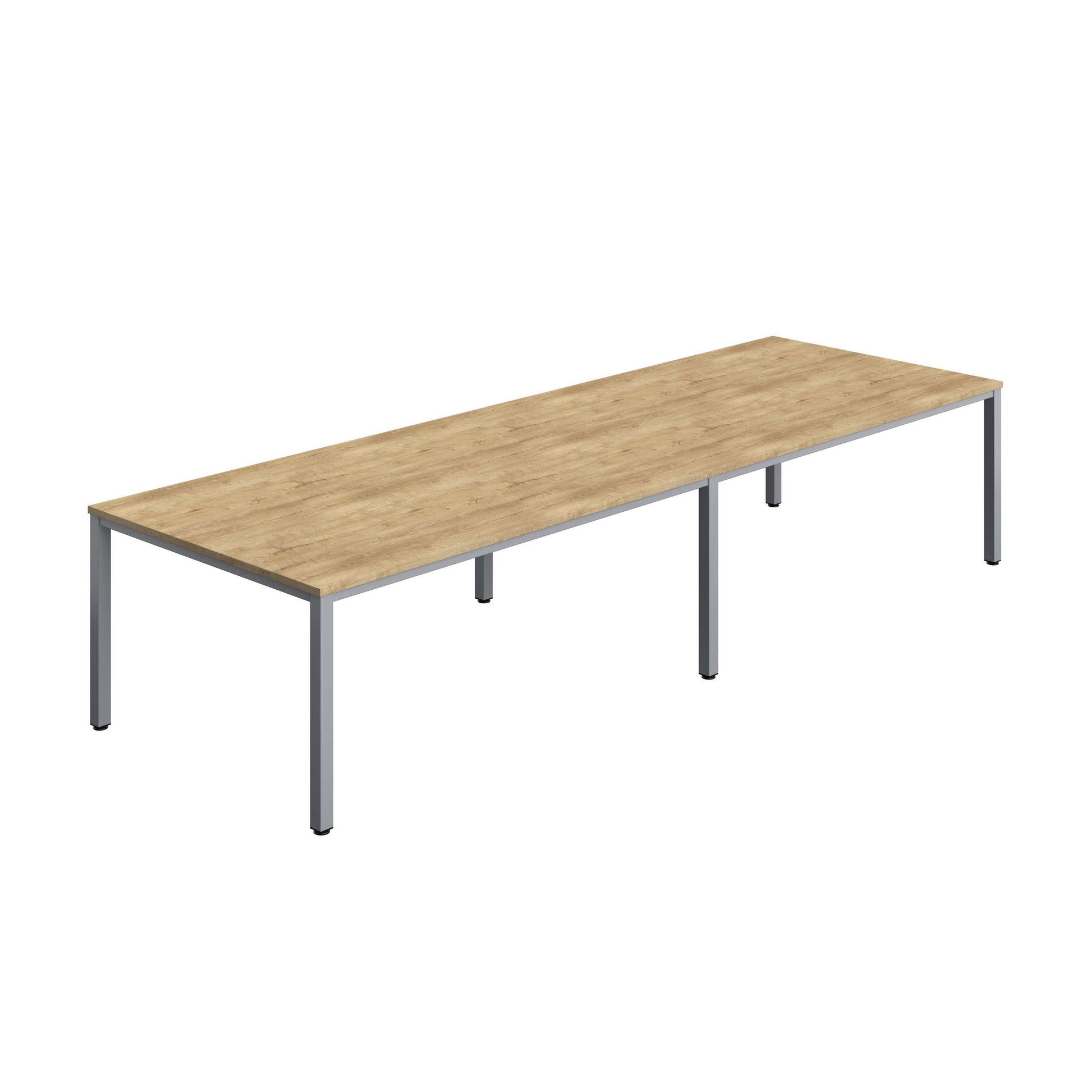 Fraction Infinity Rectangular Meeting Table (FSC) | 3600 X 1200 | Natural Nebraska Oak/Silver